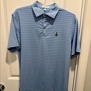 Peter Millar Blue Striped Men's Polo Shirt